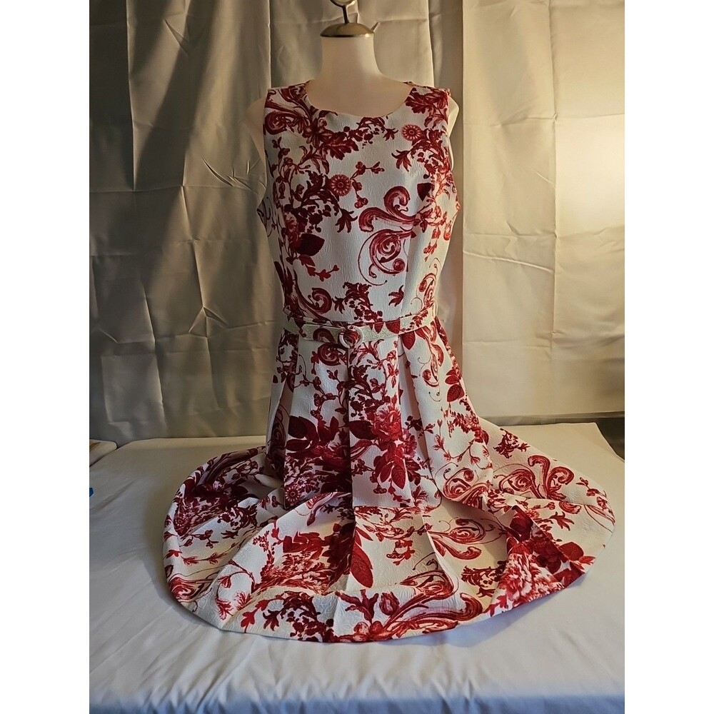 Liz Claiborne Floral Sleeveless Pleated Mindi Dress Size 12 Wedding Guest Boho